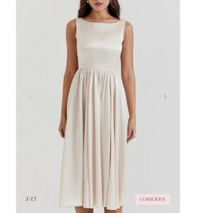 NWT House of CB SHAYLA Vintage Cream Midi Dress Size XS
